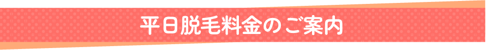 脱毛料金のご案内